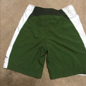 Hollister Green and White Swim Trunks